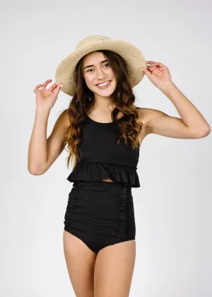 Youth Peplum Top | Black