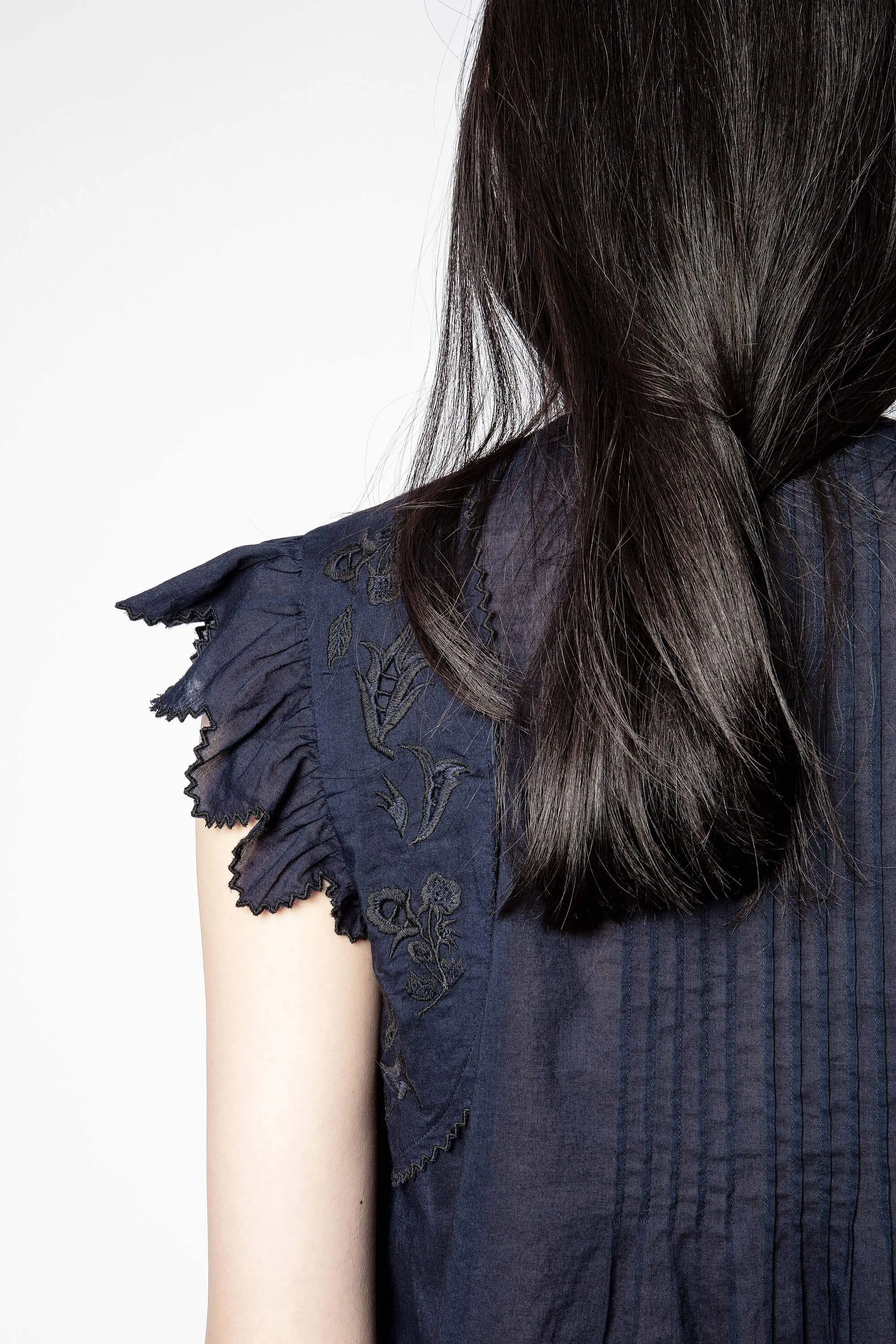 Zadig & Voltaire Tiara Sleevless Voile Blouse- Ink