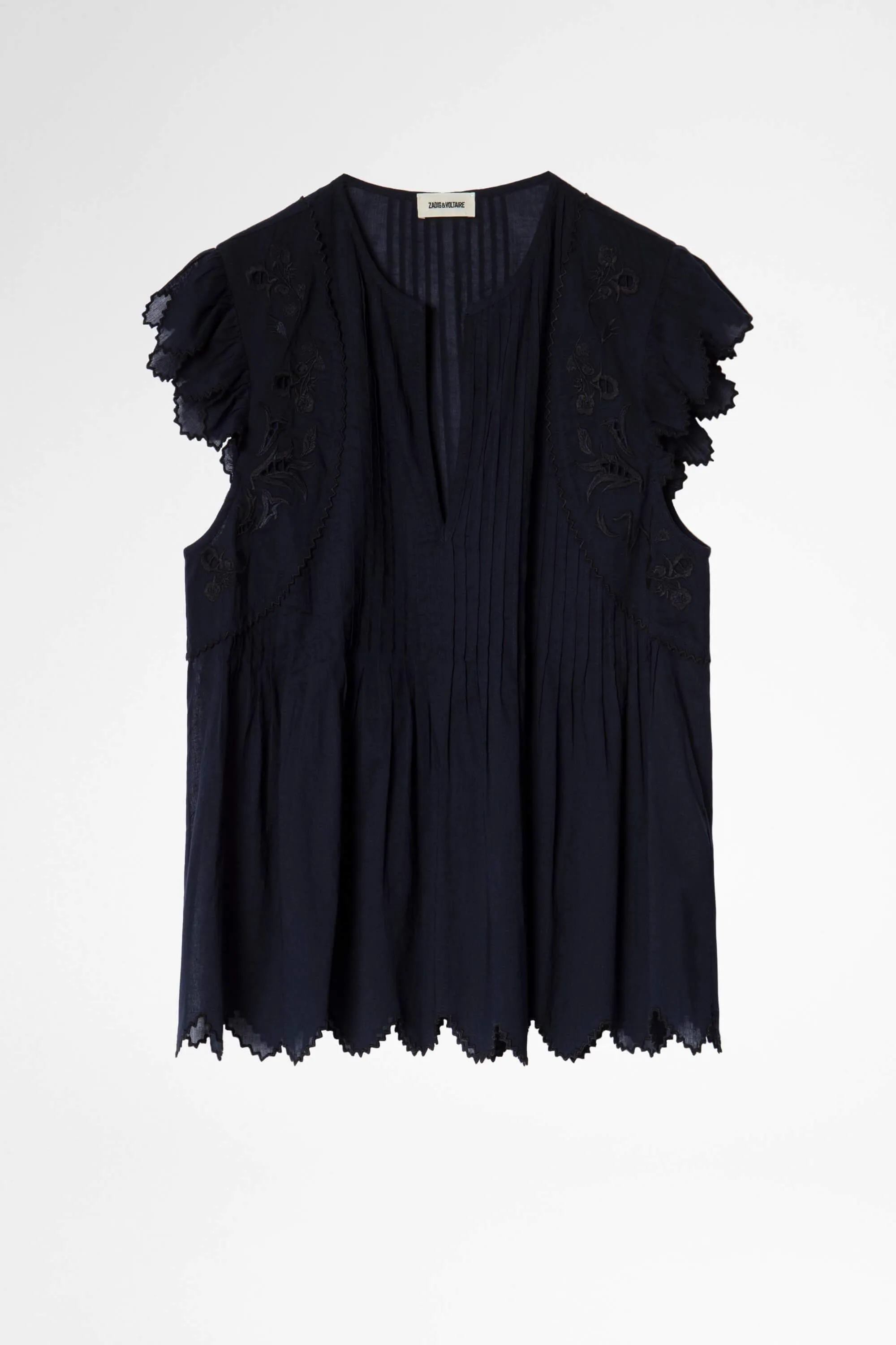 Zadig & Voltaire Tiara Sleevless Voile Blouse- Ink