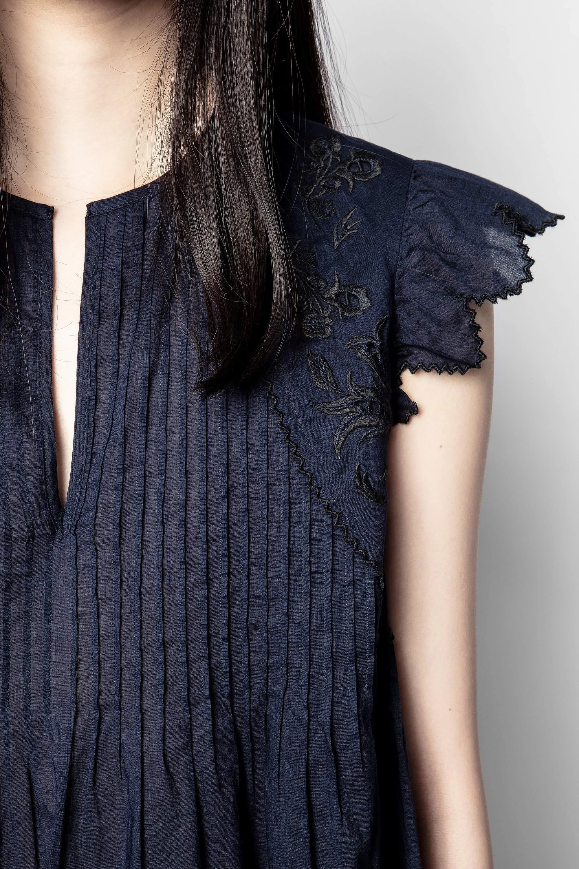 Zadig & Voltaire Tiara Sleevless Voile Blouse- Ink