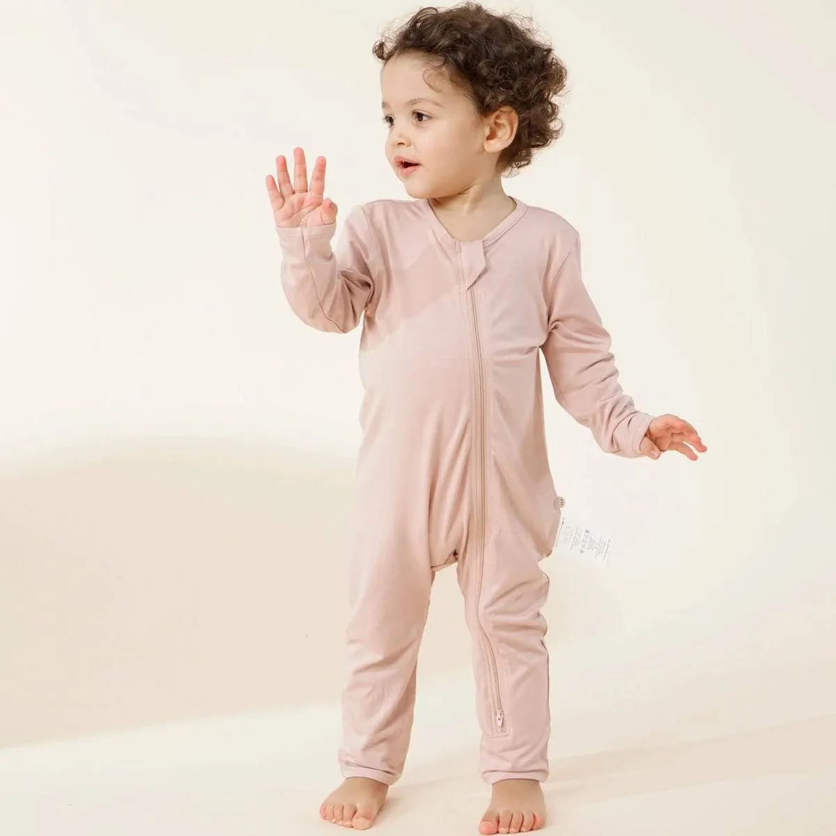 Zipper Baby Romper One Piece - Dark Pink