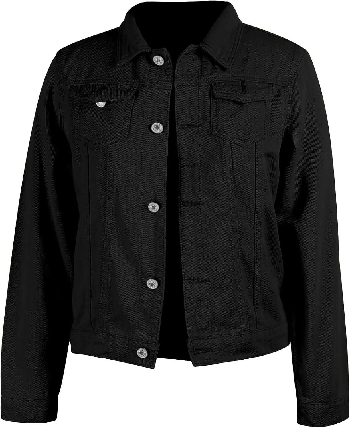 ZOCANIA Women's Cropped Denim Jackets Long Sleeve Button Up Jean Coat Slim Trucker Jacket Lightweight Fall Outwear Shacket