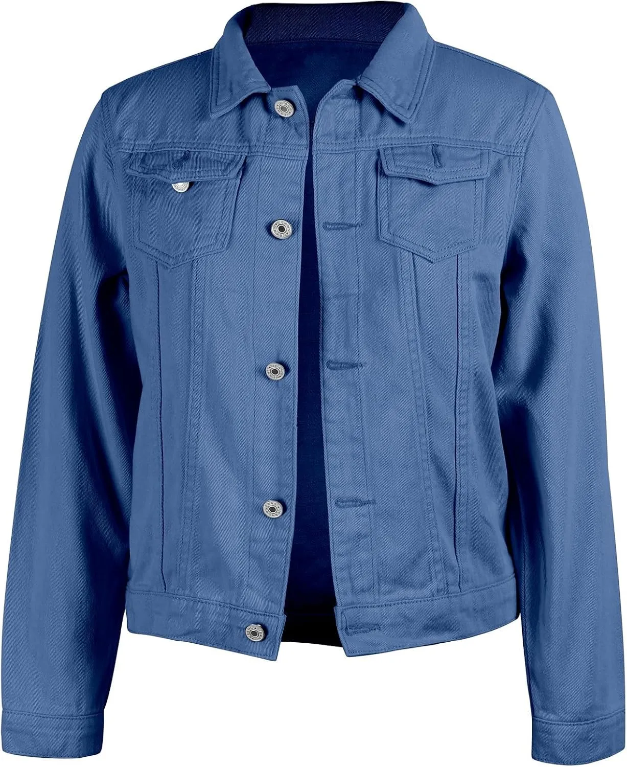 ZOCANIA Women's Cropped Denim Jackets Long Sleeve Button Up Jean Coat Slim Trucker Jacket Lightweight Fall Outwear Shacket