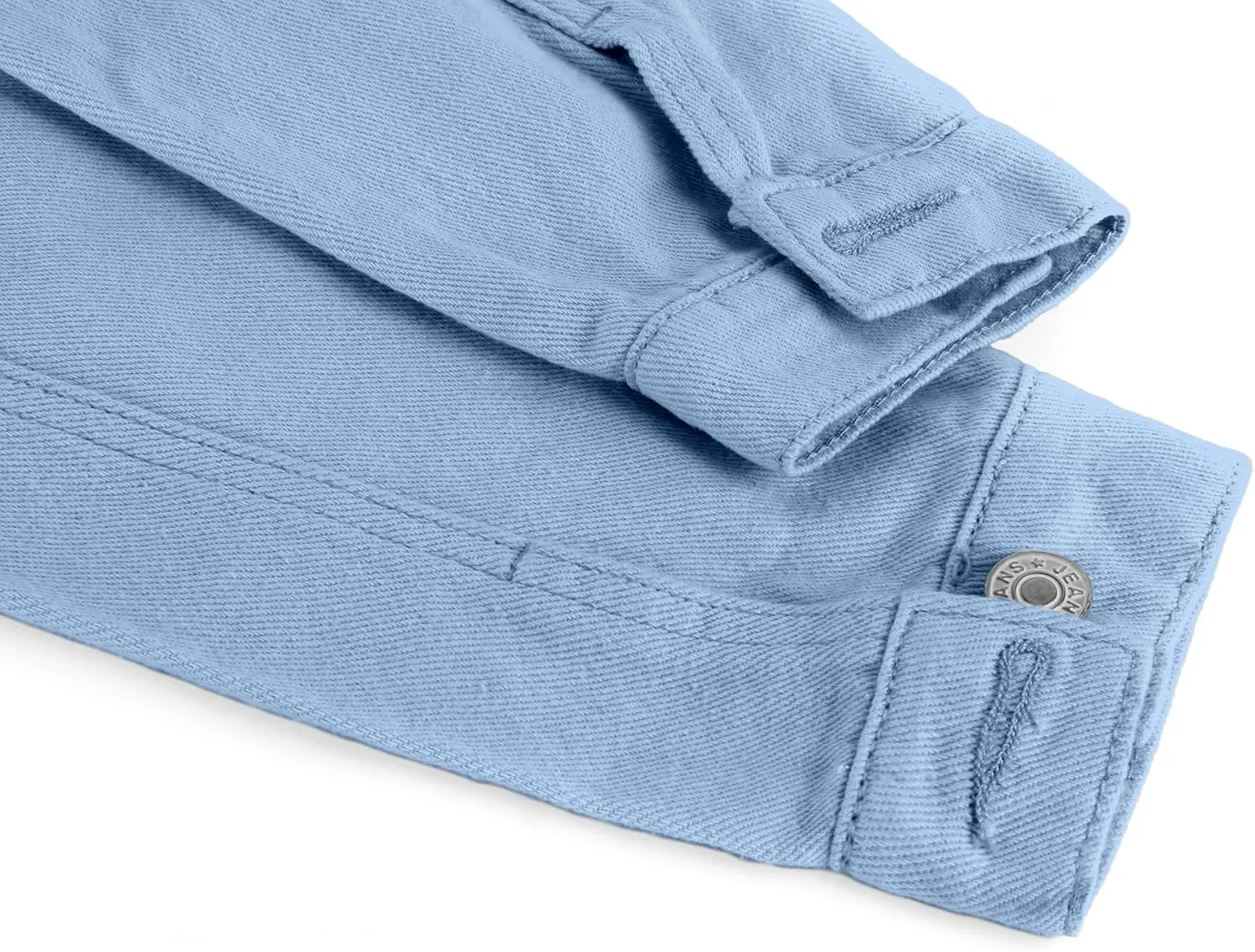 ZOCANIA Women's Cropped Denim Jackets Long Sleeve Button Up Jean Coat Slim Trucker Jacket Lightweight Fall Outwear Shacket